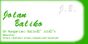 jolan baliko business card